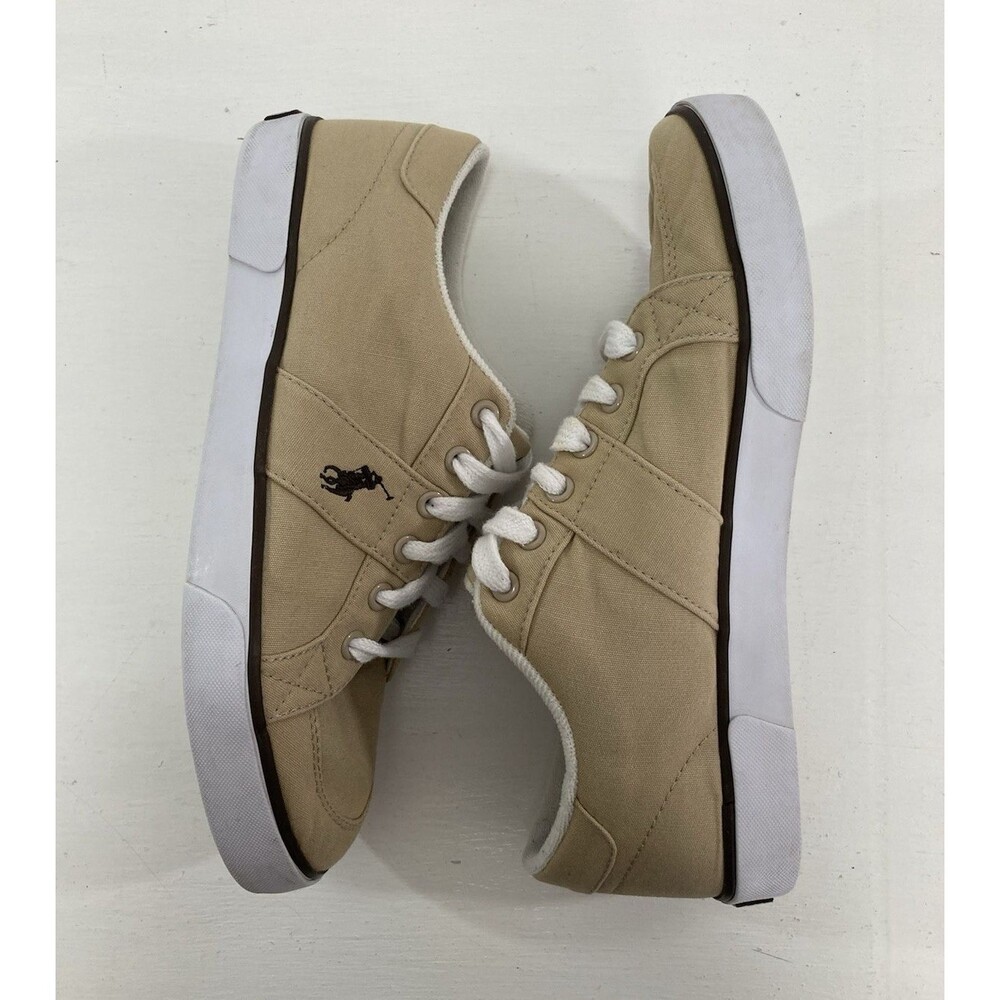 Polo Ralph Lauren Harold Sneakers Men’s 8.5D Tan Canvas Lace-Up Casual - Picture 4 of 8